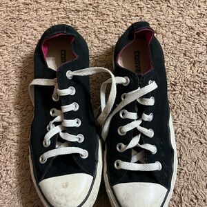 Converse Black Canvas Sneakers with White Accents